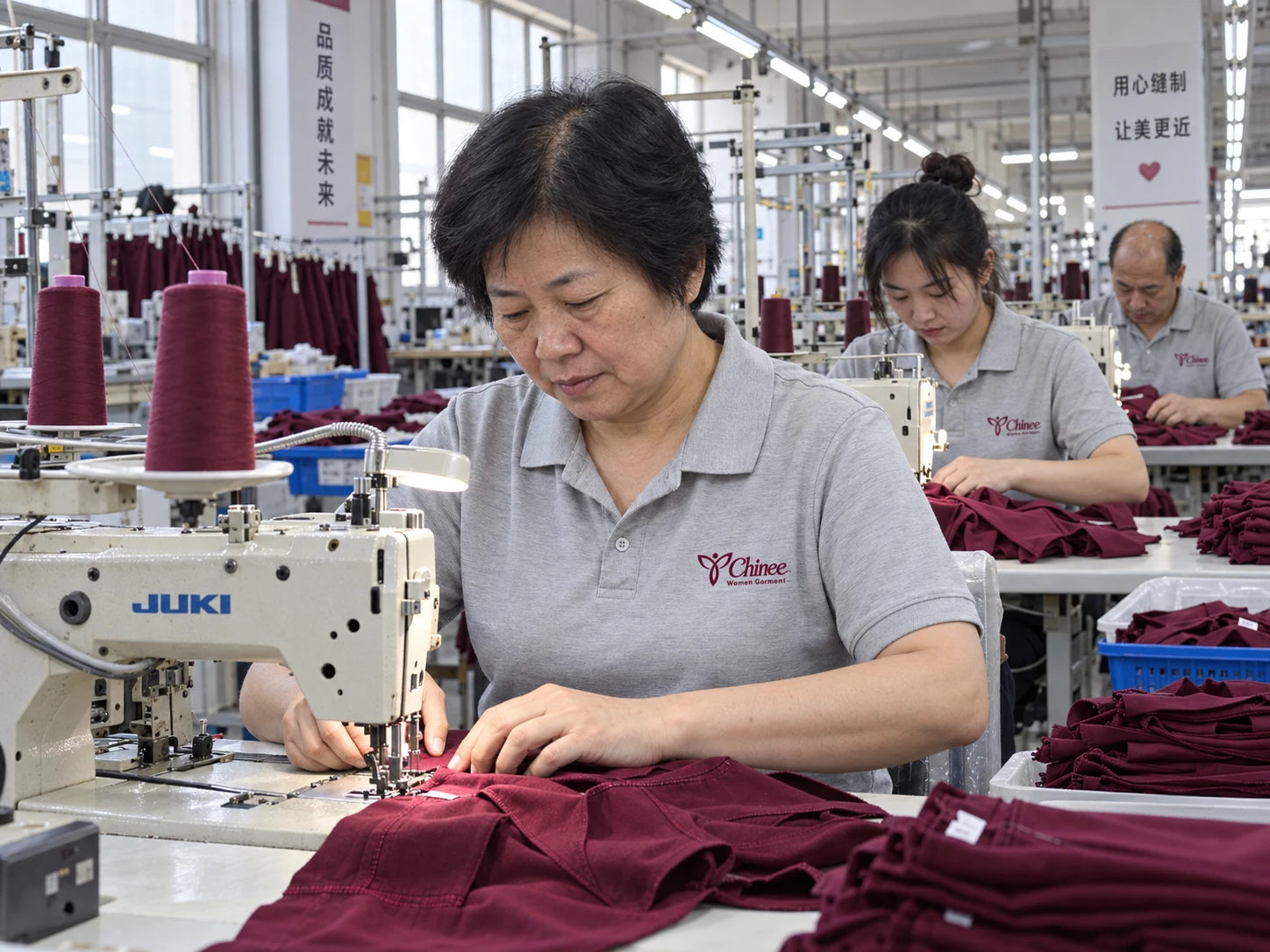 Chinee brand visualization: Garment assembly