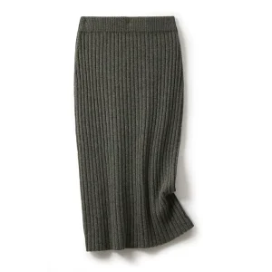 100% Cashmere Knitting Sweater Dresses with Pockets Women’s Sweater Skirts