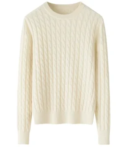 100% Cashmere Women’s Crew Neck Solid Color Winter Office Wear Pullover Sweater Factory Direct