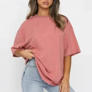 100% Cotton Dropped Shoulder Oversized Blank T Shirt Women’s Free Size Custom Heavyweight T shirt