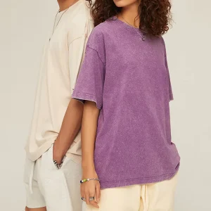100% Cotton Vintage Women’s T Shirt Blank Custom Faded Oversized Acid Washed Unisex Women Tee T Shirt