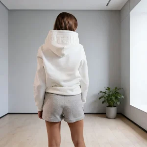100% Cotton Women’s Hoodies & Sweatshirts Custom Embossed Logo Fleece Front Badge Gym Top Streetwear Workout
