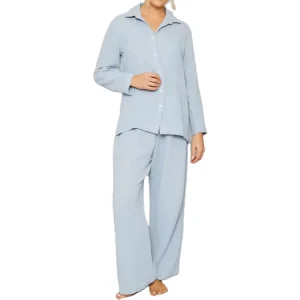 100% Cotton Women’s Pyjamas Womens Loungewear Custom Sleep Shirt and Pant Set Eco Friendly Night Wear for Women Sleepwear