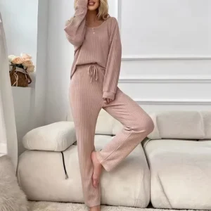 100% Organic Cotton Women Loungewear Eco Friendly Pyjamas Lounge Wear Sets Women Soft Homewear Pajamas Set