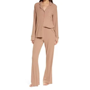 100% Organic Cotton Women’s Thermal Summer Breathable GOTS Certified Pajamas Set Homewear Loungewear