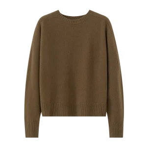 100% Pure Wool Women’s Vintage Crew Neck Anti Pilling Flat Knit Soft Warm Thick Solid Color Pullover Sweater