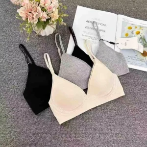 1088#Chinese Women’s Bra Thin Cotton Bra Solid Color Adhesive Color Complete Size Range Anti slip and Comfortable