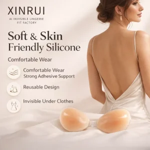 2 PCS Thin Silicone Cup Design Lightweight Stick-On Bra Strapless Invisible Lift-Up Lingerie for Women’s Backless Outfits