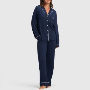 2 Piece Bamboo Viscose Women Lounge Wear Set Ladies Pajamas Long Sleeve Sleepwear Set Soft Breathable Loungewear