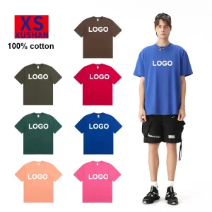 220g Customized Logo Embroidered Solid Short Breathable Eco-Friendly Loose Women’s T-shirt High Quality Summer Pure Cotton