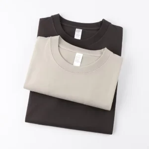 250g Cotton Knitted Solid Color Blank T-shirt Short Sleeve Loose Men’s Japanese Fashion Women’s T-shirt