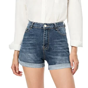 26 Cross-border Foreign Trade Europe United States Slim Shorts Women’s Summer Straight Regular Fit High Waist Vintage Denim