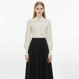 3D Jacquard Waist cinching A line Versatile Skirt Drapey Luxury Jacquard Craft Tummy Control Full Flared Umbrella Skirt