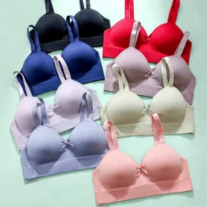 8 Pcs Pack Women’s Seamless Breathable Eco-Friendly Push-Up Summer Bra Set Underwear Everyday Wireless Bras