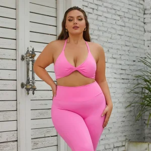 8013 Plus Size Leggings for Fat Women Sexy Bras Big Women Bra Activewear Gymwear Fitness Wear Plus Size Yoga Sets