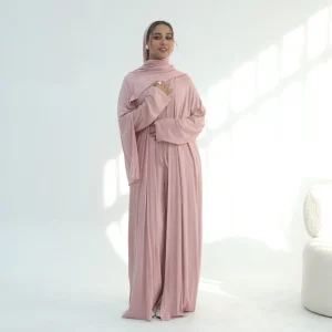 Abaya Fashion Muslim Women’s Modest Oversized Tracksuit 4 Piece Hijab Friendly Loungewear Comfortable Full Coverage Casual Set