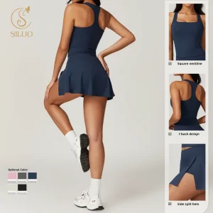 Activewear Manufacturers Sport Wear Women’s Fitness Breathable Tennis Skirt Set Gym Bra Outfit Shorts Workout Yoga Sets