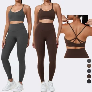 Activewear Manufacturers Two Piece Yoga Set Women Tummy Control Workout Gym Fitness Sets Women Sportswear Sports Bra Set