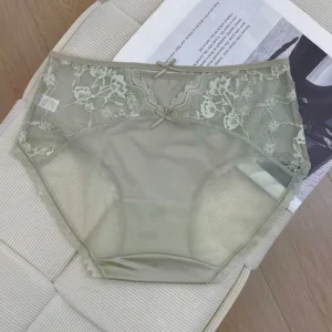 Adult Women Fashionable Full Coverage Comfortable Briefs Lace Sexy Cotton Crotch Underpants