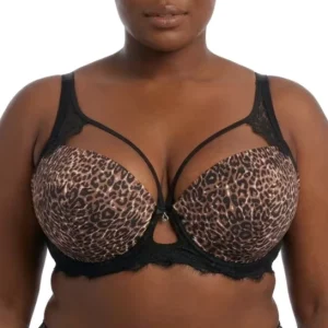 Africa Women’s Plus Size Bra Double Padded Breathable Adjustable Straps Strong Support Underwire Lace Decoration Strappy Back