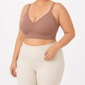All Seasons Comfort V Neck Adjustable Straps Push Up Bra Soft Non Underwire Seamless Ice Silk Plus Size Bra