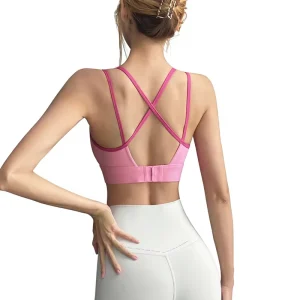 American style Contrasting color Professional High Support Women’s Sports Bra Spandex Nylon Quick Dry Shake proof for Running