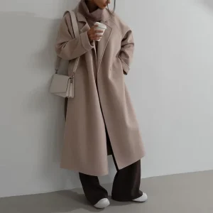 Autumn Classic Ladies Jacket Women Overcoat Full Length Trench Wool Coat