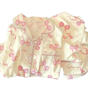 Autumn Collection Long sleeve Fashion New Arrival Sweet Floral Print Women’s Loungewear Set Actual Photos