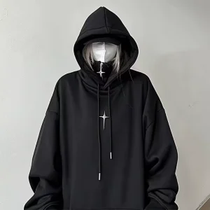 Autumn Fashion Women’s Retro High Street Hooded Sweatshirt American Style Loose Hip Hop Ins Upper Clothes Coat Woven Solid