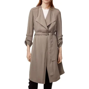 Autumn Long Coat Plain Women Design with Belt Long Sleeve Jacket for Ladies Coat