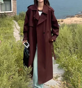 Autumn New Style Fashionable Temperament Slimming Lapel Women’s Trench Coat