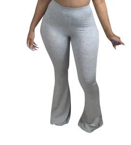 Autumn Summer Women’s Wide Leg Knitted Pants Solid Pattern Plus Size Casual Fashion with Loudspeaker Design