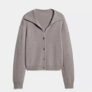 Autumn Turn-down Button Solid Color Knit Cardigans Korean Polyester Fiber Casual Loose High-end Women Single Breasted