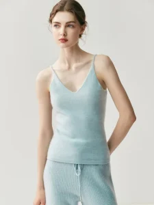 Autumn Winter Cashmere Slim Fit Versatile Vest New Style Slim Fit Warm Base Layer V Neck Wool Knit Camisole
