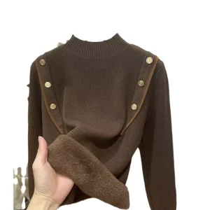Autumn Winter Collection Women’s Small Size Casual Sweater Jacket Anti-Pilling Integrated Fleece Knit Solid Base