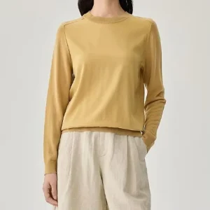 Autumn Winter High Quality Women’s Clothing Long Sleeved Thin Wool Mulberry Silk Knitted Sweater