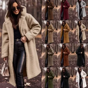 Autumn Winter Long Coat Woman Plush Warm Faux Fur Coat Women Fur Teddy Jacket Female Teddy Coat Outwear Ladies