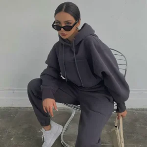 Autumn Winter Women’s Casual Hoodie Coat Sports Suit Woman