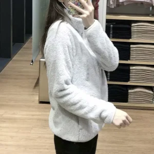 Autumn Winter Women’s Full Zip Long Sleeve Velvet Fleece Jacket Breathable Cotton Filling Embroidery Camouflage
