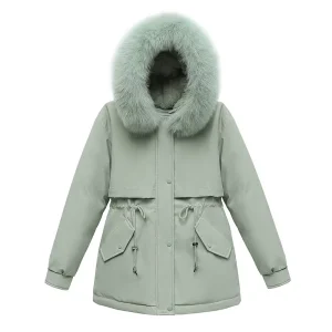 Autumn Winter Women’s Hooded Coat Thickened Windproof and Warm Fashion Casual High Quality Leisure Coat