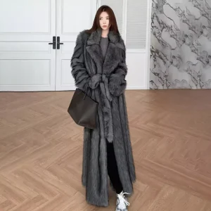Autumn Winter Women’s Plus Size Faux Fur Coat