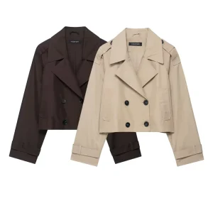 Autumn Women’s Casual Loose Design Long Sleeve Windbreaker Coat
