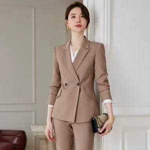 Autumn Women’s Two Piece Suits Women’s Business Long Sleeved Suit Jacket Office Suits