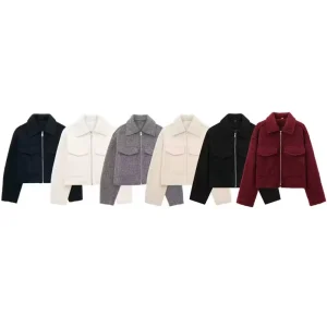 Autumn and Winter New Products European and American Women’s Fashionable Soft Woolen Short Jacket Jacket