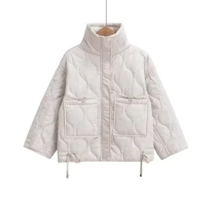Autumn and Winter Women’s Street Fashion Stand up Collar Jacket Cotton Jacket OEM