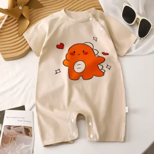 Baby Onesie Summer Men’s and Women’s Baby Short sleeved Thin ha Clothes Newborn Climbing Clothes Pure Cotton