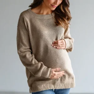 Basic Essential Everyday Wear Maternity Knit Sweater Soft Stretch Fabric