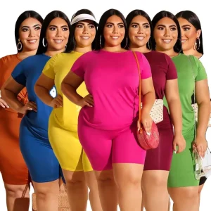 Bestselling Solid Color 4X L Extra Large Set Casual Wear Women’s Workout 2 Piece Set Extra Sized Women’s Clothing