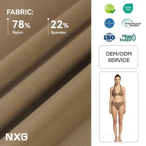 Bikini Tops Material 78% Nylon 22% Spandex Soft Handfeel Cooling Touch OEM Color