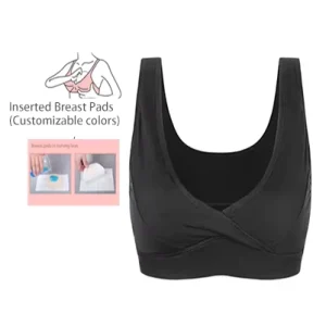 Black Color Women’s Cotton Sports Bra Unpadded Medium Support Yoga Fitness Tank Top